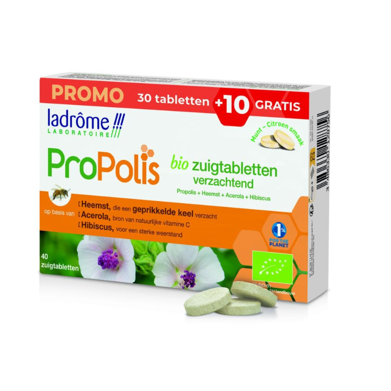 Ladrôme ProPolis zuigtabletten Bio - 30+10tabletten GRATIS