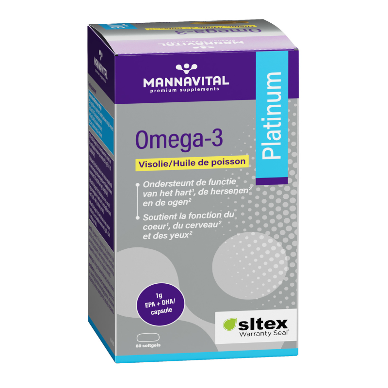 Mannavital Omega-3 Platinum Visolie - 60 softgels