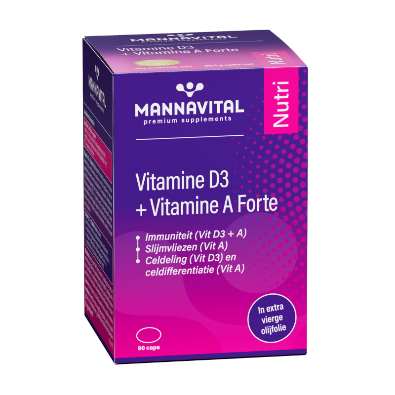 Mannavital Vitamine D3 + Vitamine A forte - 90 caps
