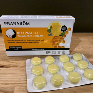 Pranarôm Aromaforce Keelpastilles honing/citroen suikervrij - 24 pastilles