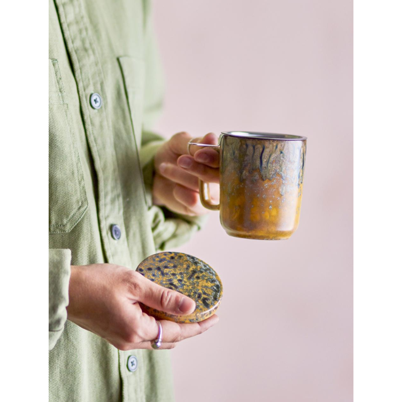 Yuma Theemok met Deksel en Zeef oranje