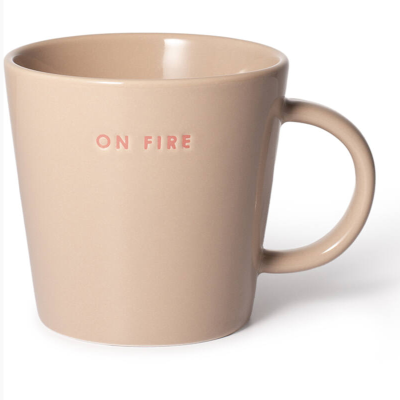 Mok tea cup ON FIRE beige 350 ml