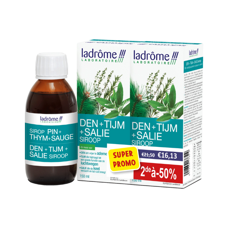 DUOPACK Den + Tijm + Salie siroop - BIO - Ladrôme 150 ml - 2e aan -50%