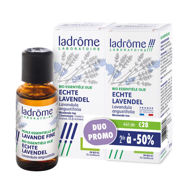DUOPACK Ladrôme Echte lavendel etherische olie Bio - 2e aan -50%- 2x30 ml
