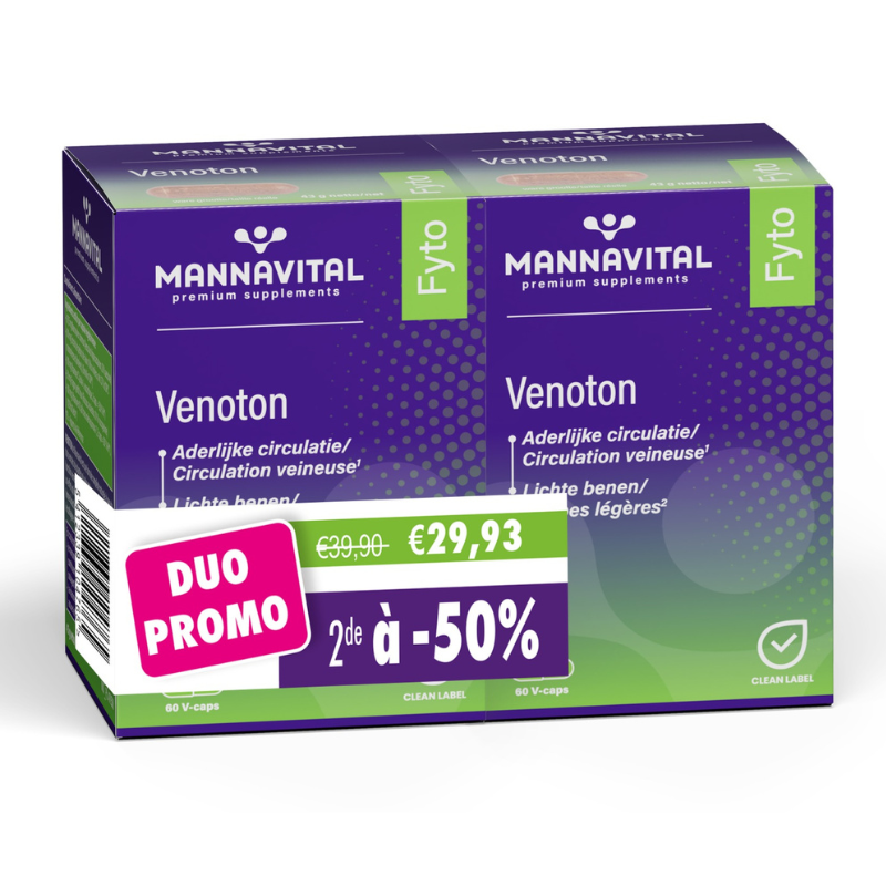 DUOPACK Mannavital Venoton - 2e aan -50% - 2x 60 V-caps