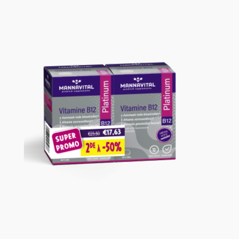 DUOPACK Mannavital Vitamine B12 Platinum 2e à -50% - 2X60 v-tabl.