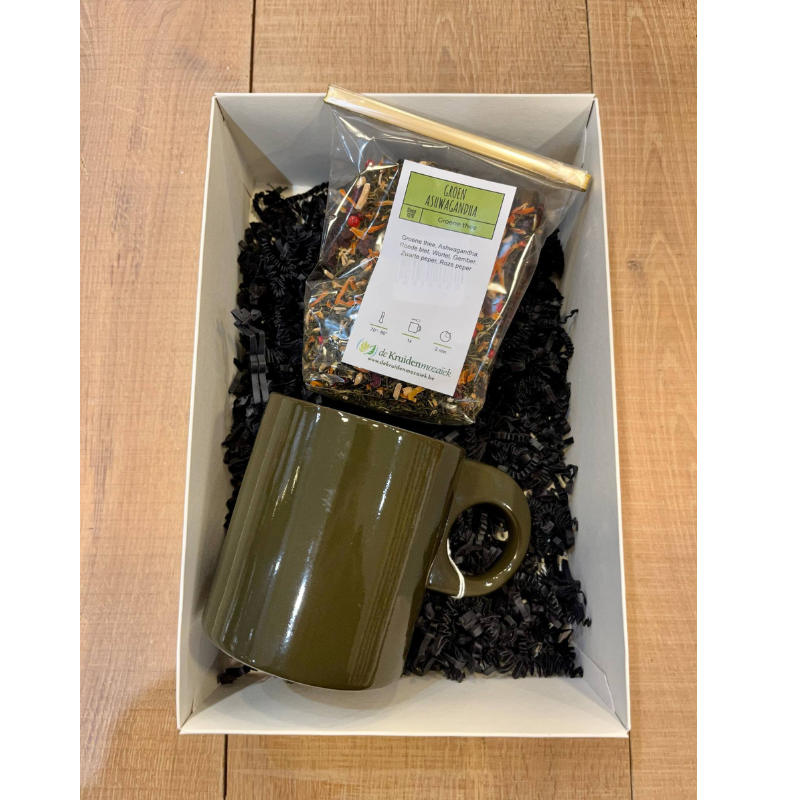 Green organic mug - ashwagandha tea