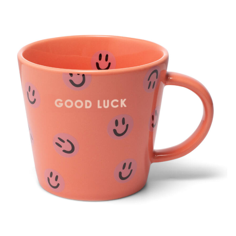 Mok cappuccino cup smileys GOOD LUCK coral 250ml