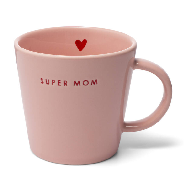 Mok tea cup SUPER MOM pink 350ml