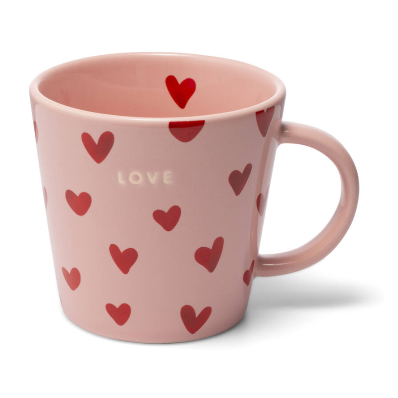 Mok tea cup hearts LOVE pink 350ml