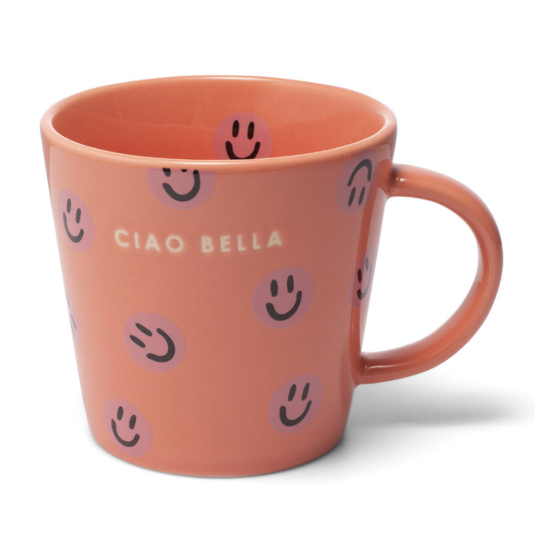 Mok tea cup smileys CIAO BELLA coral 350ml
