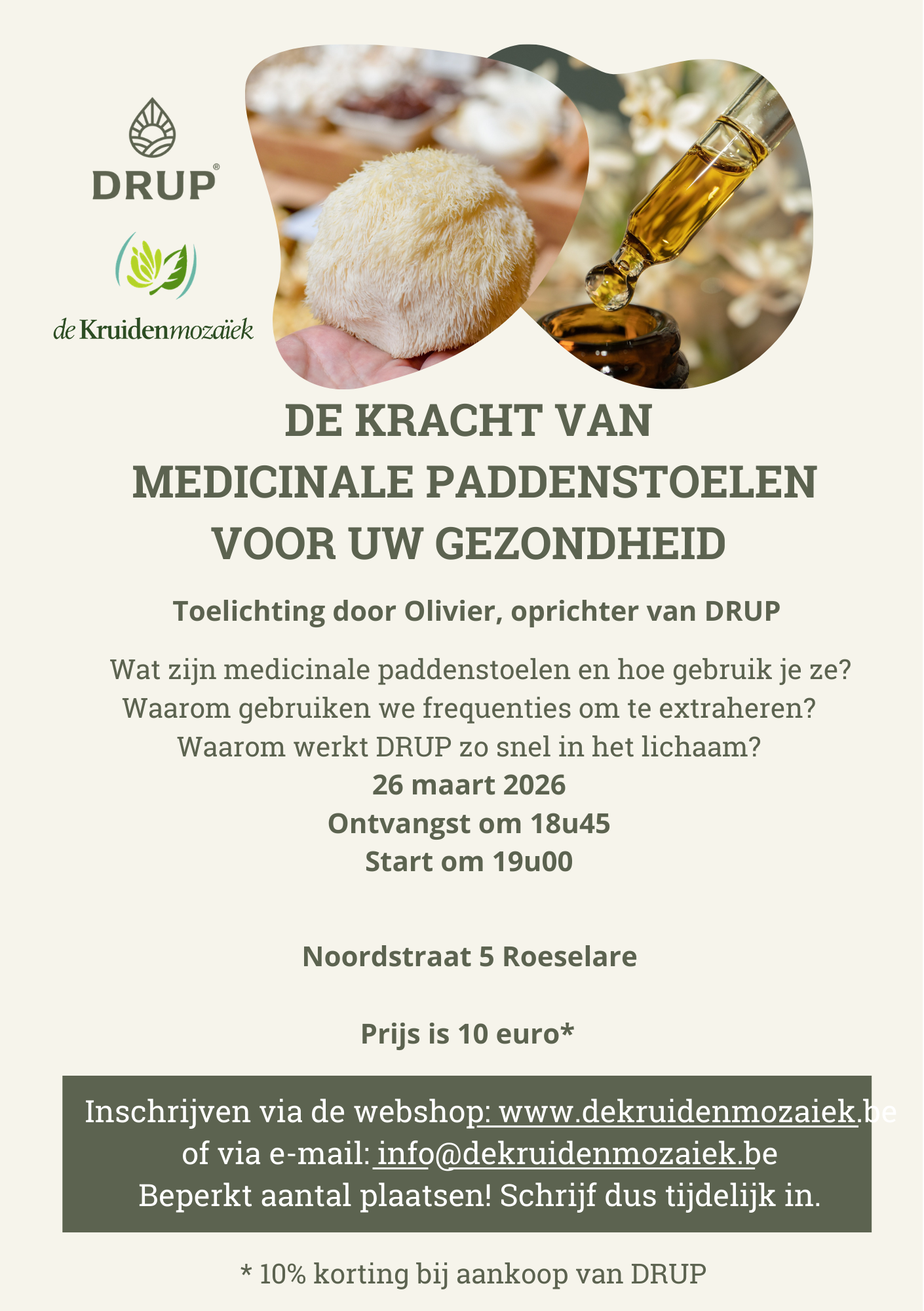 Tickets Lezing DRUP - medicinale paddenstoelen
