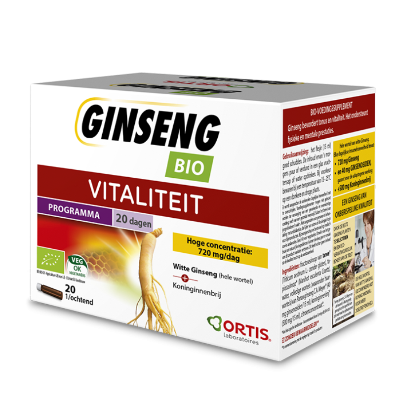 Ortis Ginseng Vitaliteit Bio - 20 x 15 ml