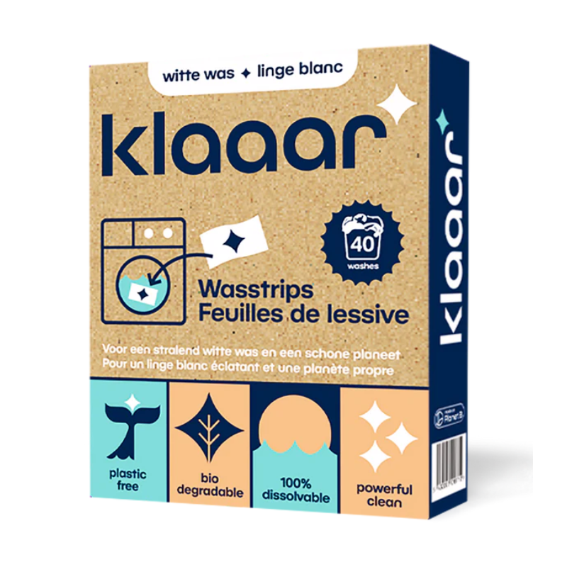 Wondr KLAAAR wasstrips voor witte was - 40 wasbeurten