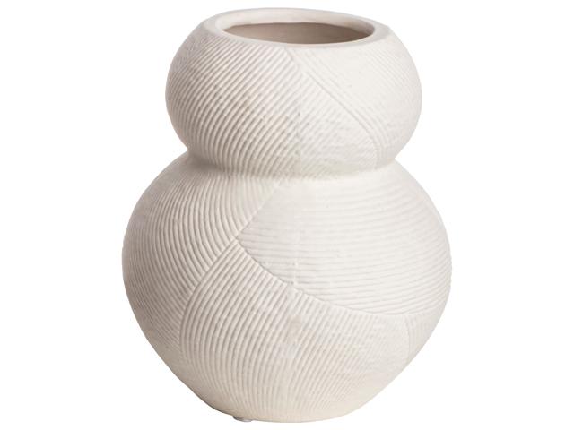 Vaas lijnen ø12,4x14,6cm Wit