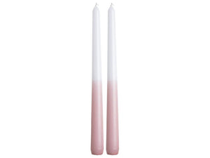 Dinerkaarsen set dip dye 25cm Roze