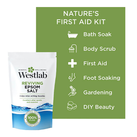 
                  
                    Westlab Badzout Epsom Salt - Reviving (ontspant spieren) - 1kg
                  
                
