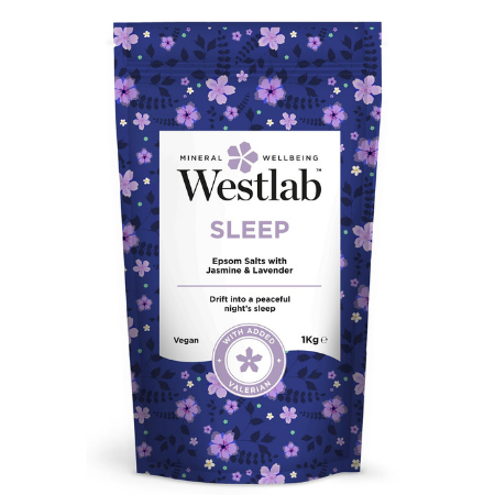 Westlab Badzout Epsom & Dode Zee zout met Lavendel, Jasmijn en Valeriaan - Sleep - 1kg