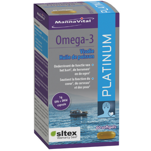 Mannavital Omega-3 Platinum Visolie - 60 softgels
