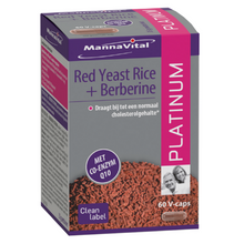 Afbeelding in Gallery-weergave laden, Mannavital Red Yeast Rice (Rode rijst) + Berberine Platinum + Q10 - 60 V-caps
