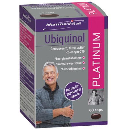 Mannavital Ubiquinol Co-Enzyme Q10 100mg Platinum - 60 caps