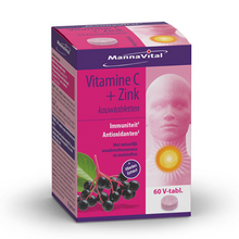 Afbeelding in Gallery-weergave laden, Mannavital Vitamine C + Zink kauwtabletten - 60 V-tabl
