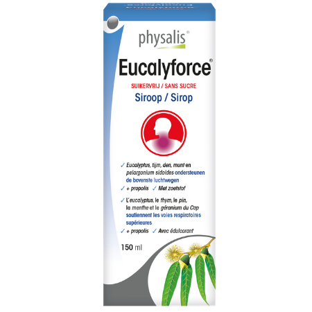 Physalis Eucalyforce Suikervrij Siroop Bio - 150ml