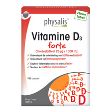 Afbeelding in Gallery-weergave laden, Physalis Vitamine D3 forte - 100 Capsules
