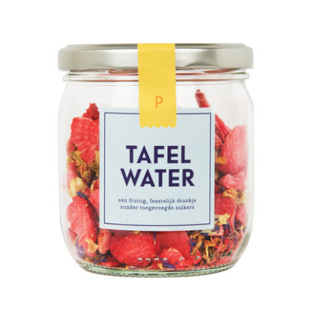 Pineut Tafelwater Aardbei, jasmijn en korenbloem - pot gevuld met ingrediënten