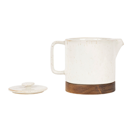 Theepot Nordika met filter op houten plankje (1liter)